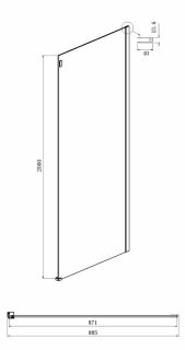 Боковая стенка Ambassador Benefit 90HX 90см хром/прозрачное